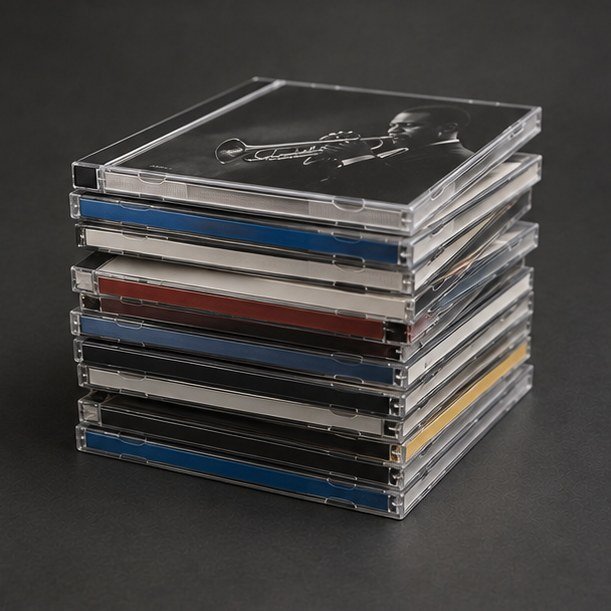 音楽CDを重ねたイメージ。楽譜と一緒にまとめて売れる
