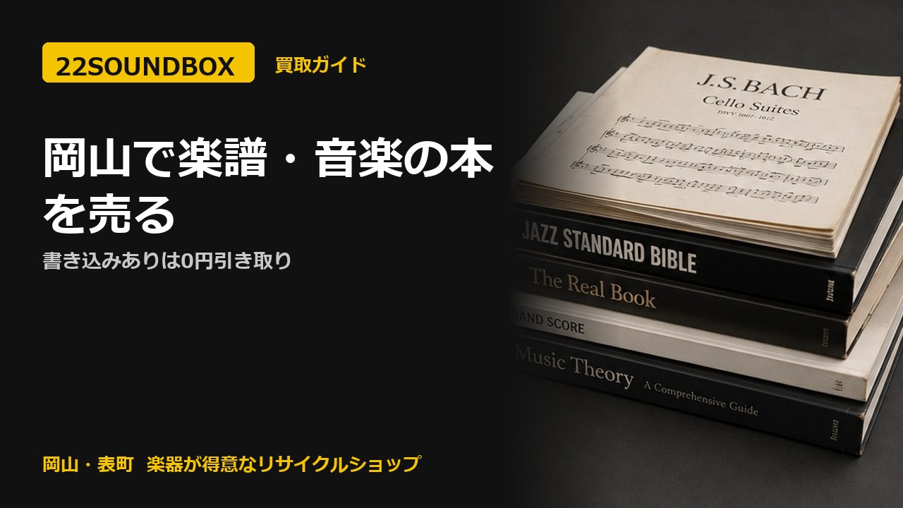 岡山で楽譜・音楽の本を売る｜書き込みありは0円引き取り（22SOUNDBOX 岡山・表町）