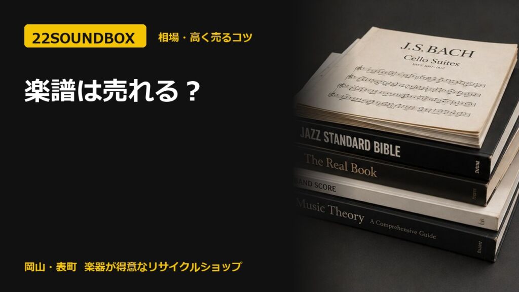 楽譜は売れる？買取できる楽譜・できない楽譜の見分け方（22SOUNDBOX 岡山・表町）